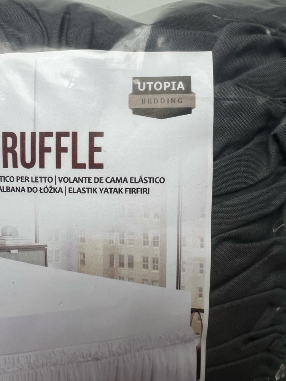Utopía Elastic Bed Ruffle - Grey - Picture 3 of 5
